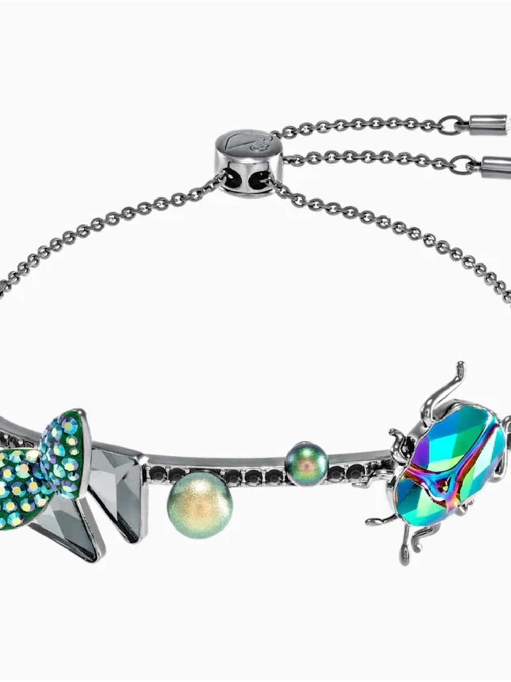 Swarovski Iridescent Green & Black Crystal Bracelet